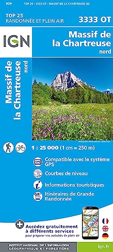 Massif de la Chartreuse nord 1:25 000 (TOP 25) von IGN Frankreich
