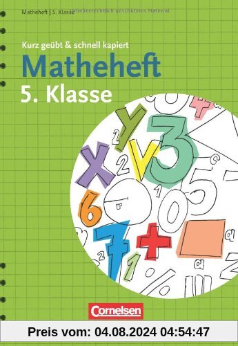 Matheheft 5. Klasse - kurz geübt & schnell kapiert