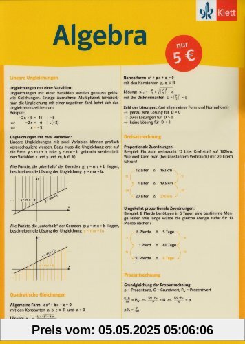 Mathematik auf einen Blick Algebra