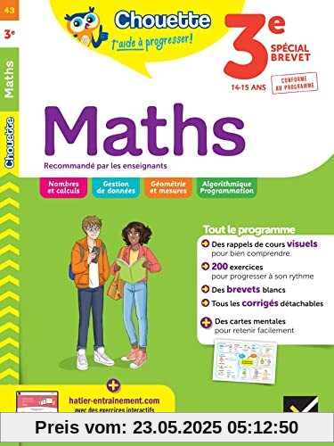 Maths 3e: cahier de révision et d'entraînement