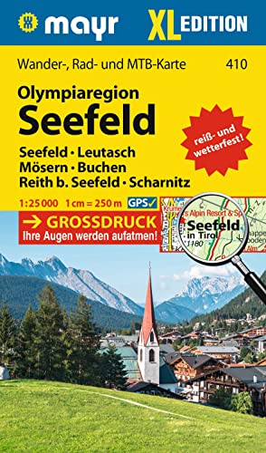 Mayr Wanderkarte Olympiaregion Seefeld XL 1:25.000: Wander-, Rad- und Mountainbikekarte, extra grossdruck, reiß- und wetterfest von Kompass