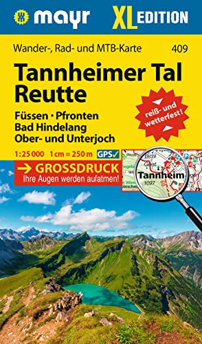 Mayr Wanderkarte Tannheimer Tal, Reutte XL 1:25.000: Wander-, Rad- und Mountainbikekarte, extra grossdruck, reiß- und wetterfest Mayr Wanderkarte Tannheimer Tal, Reutte XL 1:25.000: Wander-, Rad- und Mountainbikekarte, extra grossdruck, reiß- und wetterfest