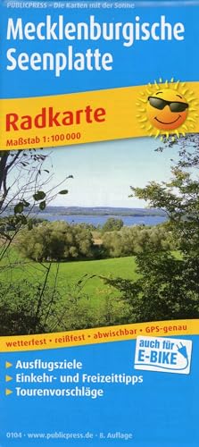 Mecklenburgische Seenplatte: Radkarte mit Ausflugszielen, Einkehr- & Freizeittipps, wetterfest, reissfest, abwischbar, GPS-genau. 1:100000 (Radkarte / RK) von Publicpress