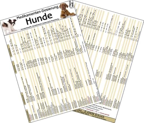 Medikamenten-Dosierung Hunde - Arzneiwirkstoffe, Handelsnamen, Dosierung & Anwendung-