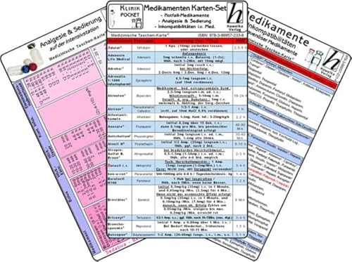 Medikamenten Karten-Set - Notfallmedikamente, Analgesie & Sedierung, Inkompatibilitäten intravenöser Medikamente Medikamenten Karten-Set - Notfallmedikamente, Analgesie & Sedierung, Inkompatibilitäten intravenöser Medikamente