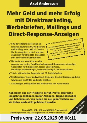 Mehr Geld und mehr Erfolg mit Direktmarketing, Werbebriefen, Mailings & Direct Response-Anzeigen