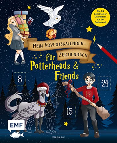 Mein Adventskalender-Zeichenbuch für Potterheads and Friends: Die 24 beliebtesten Charaktere aus der Zauberwelt – Mit perforierten Seiten zum Auftrennen