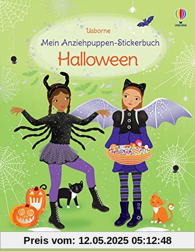 Mein Anziehpuppen-Stickerbuch: Halloween: Stickerheft mit über 360 Anzieh-Stickern, davon viele mit Glitzer – gruseliges Stickervergnügen ab 5 Jahren (Meine Anziehpuppen-Stickerbücher)