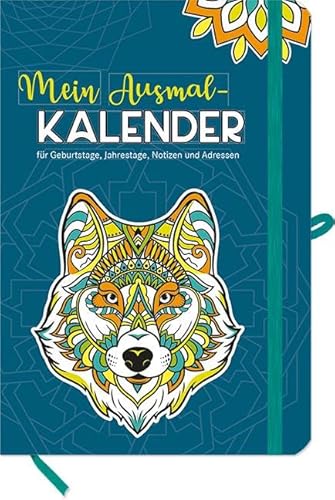 Mein Ausmal-Kalender: Taschenkalender für Geburtstage, Jahrestage, Notizen und Adressen