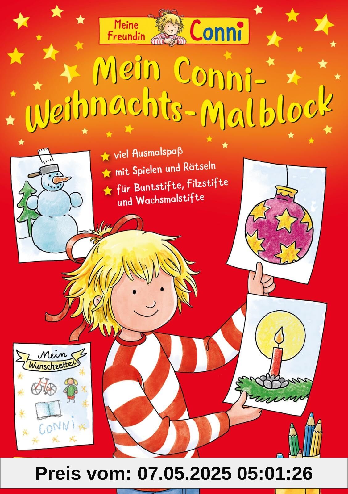 Mein Conni Weihnachts-Malblock: Mit großflächigen Ausmalbildern, Spielen und Bastelvorlagen für Kindergartenkinder ab 3 Jahren für die Adventszeit und Weihnachten Mein Conni Weihnachts-Malblock: Mit großflächigen Ausmalbildern, Spielen und Bastelvorlagen für Kindergartenkinder ab 3 Jahren für die Adventszeit und Weihnachten