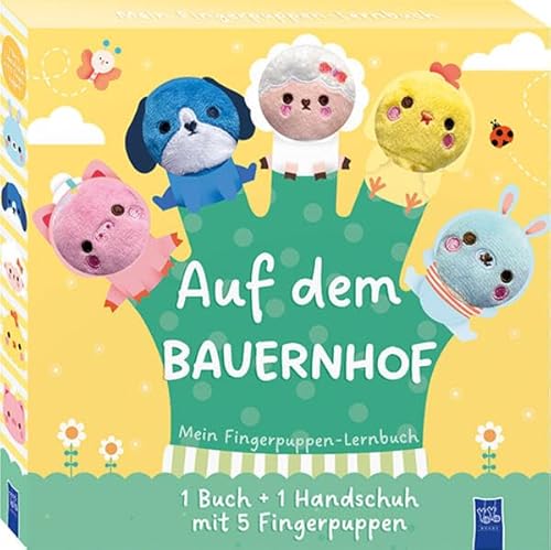 Mein Fingerpuppen-Lernbuch - Auf dem Bauernhof: (Box mit 1 Buch + 1 Handschuh mit 5 Fingerpuppen) von YoYo Books