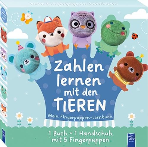 Mein Fingerpuppen-Lernbuch - Zahlen lernen mit den Tieren: (Box mit 1 Buch + 1 Handschuh mit 5 Fingerpuppen)