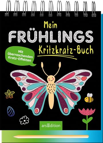 Mein Frühlings-Kritzkratz-Buch: Mit überraschenden Kratz-Effekten | Kreativer Kratzelspaß mit Malideen und Holzstift für Kinder ab 5 Jahren von arsEdition