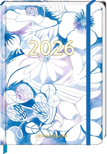 Mein Jahr 2026: Blumen (All about blue): Taschenkalender mit Wochenplaner und Eintragmöglichkeiten, mit Gummiverschluss und Leseband (Kleiner Wochenkalender) von Coppenrath Verlag GmbH & Co. KG