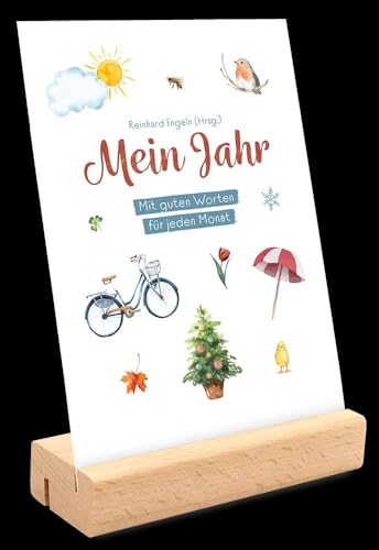 Mein Jahr - Mit guten Worten für jeden Monat: 12 Monatskarten mit Holzaufsteller (Historisch-Theologische Auslegung) von Brunnen Verlag GmbH