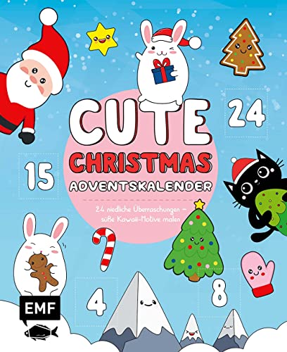 Mein Kawaii-Adventskalender-Buch: Cute Christmas: 24 niedliche Überraschungen – Süsse Kawaii-Motive malen und zeichnen – Mit perforierten Seiten zum Auftrennen von Edition Michael Fischer / EMF Verlag