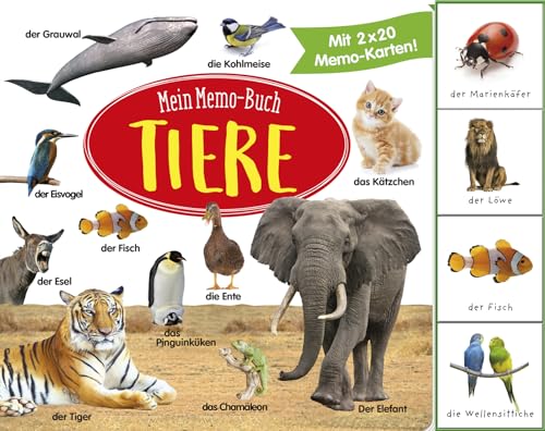 Mein Memo-Buch Tiere: Mit 40 Memo-Karten! Für Kinder ab 3 Jahren von Schwager & Steinlein