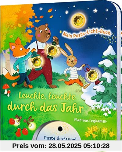 Mein Puste-Licht-Buch: Leuchte, leuchte durch das Jahr: Jahreszeiten-Pappebuch mit Puste-Licht und LED-Lämpchen