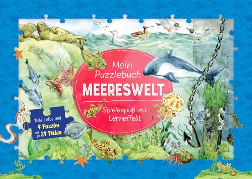 Mein Puzzlebuch Meereswelt: Tolle Infos und 4 Puzzles mit je 24 Teilen