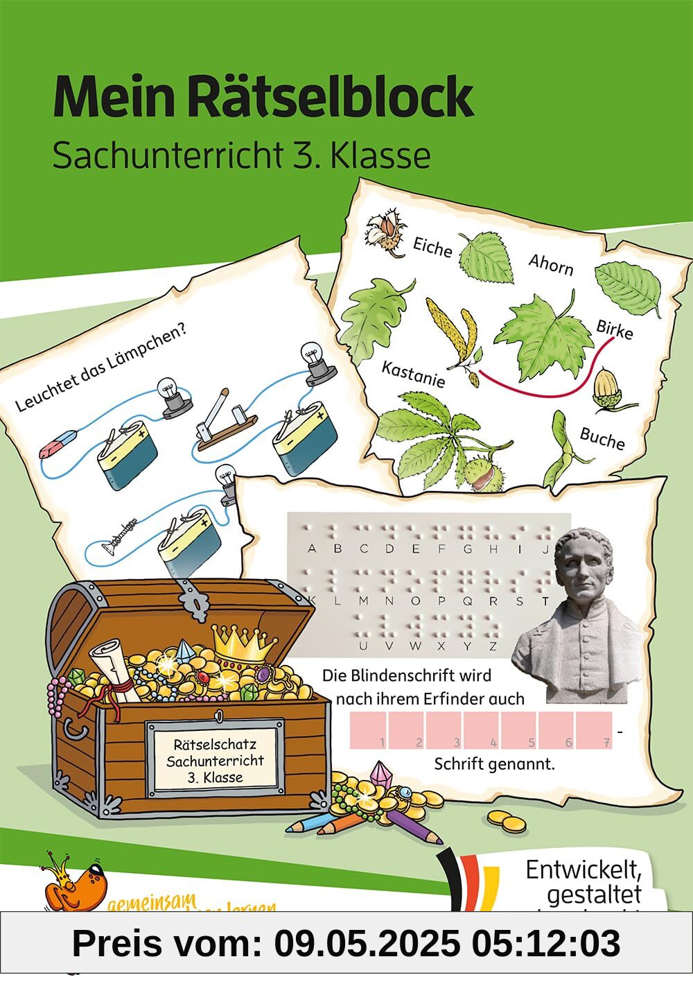 Mein Rätselblock Sachunterricht 3. Klasse: Rätsel für kluge Köpfe mit Lösungen - Förderung mit Freude (Das Rätselbuch für die Grundschule, Band 688)