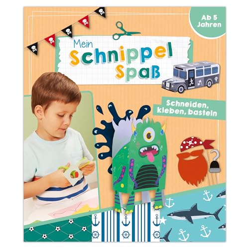 Mein Schnippel Spaß - Schneiden, kleben, basteln (Jungs): Bastelblock für Kinder ab 5 Jahre, Bastelpapier für Kindergartenkinder, für Jungs von Lingen Verlag