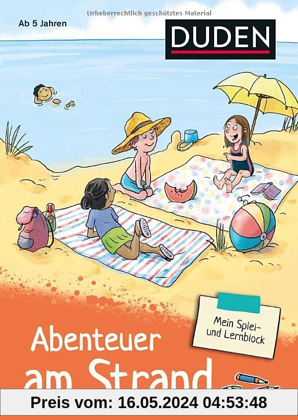Mein Spiel- und Lernblock 3 - Abenteuer am Strand: Für Kinder ab 5 Jahren