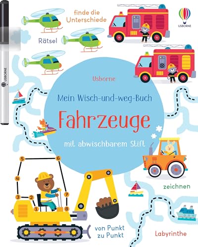 Mein Wisch-und-weg-Buch: Fahrzeuge: mit abwischbarem Stift – Zähl-, Zuordnungs- und Schwungübungen für Kinder ab 4 Jahren (Meine Wisch-und-weg-Bücher) von dtv-Verlagsgesellschaft mbH&Co.KG