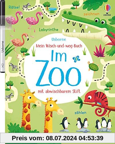 Mein Wisch-und-weg-Buch: Im Zoo: mit abwischbarem Stift