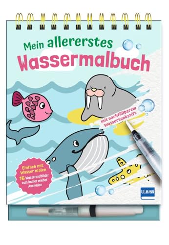 Mein allererstes Wassermalbuch: Einfach mit Wasser malen - Malbuch mit 16 Bildern, die sich beim Kontakt mit Wasser bunt färben, extra-dicke Konturen, mit nachfüllbarem Wassermalstift, ab 3 Jahren Mein allererstes Wassermalbuch: Einfach mit Wasser malen - Malbuch mit 16 Bildern, die sich beim Kontakt mit Wasser bunt färben, extra-dicke Konturen, mit nachfüllbarem Wassermalstift, ab 3 Jahren