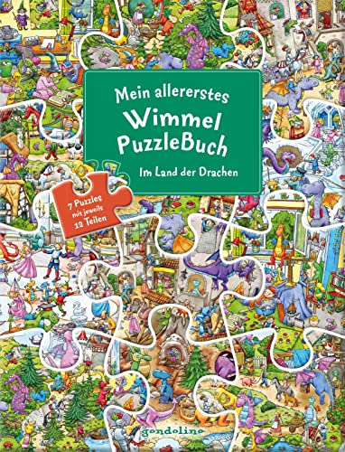 Mein allererstes WimmelPuzzleBuch - Im Land der Drachen: Wimmeln und Puzzeln in einem Buch - Kreatives Mitmachbuch für Kinder ab 3 Jahren