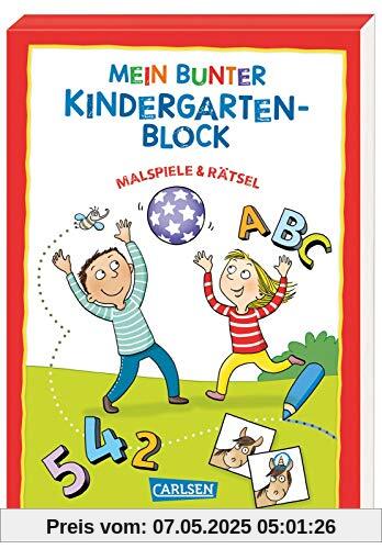 Mein bunter Kindergarten-Block: Malspiele und Rätsel