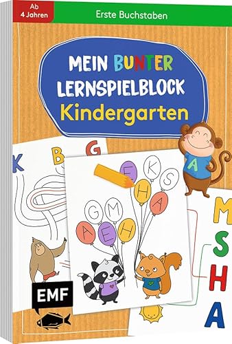 Mein bunter Lernspielblock – Kindergarten: Erste Buchstaben: Übungen und Rätsel ab 4 Jahren