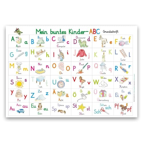 Mein buntes Kinder-ABC in Grundschrift: Lernposter, glänzend, 300g, 32 x 46 cm Mein buntes Kinder-ABC in Grundschrift: Lernposter, glänzend, 300g, 32 x 46 cm