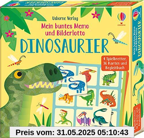 Mein buntes Memo und Bilderlotto: Dinosaurier: 4 Spielbretter, 36 Karten und Begleitbuch