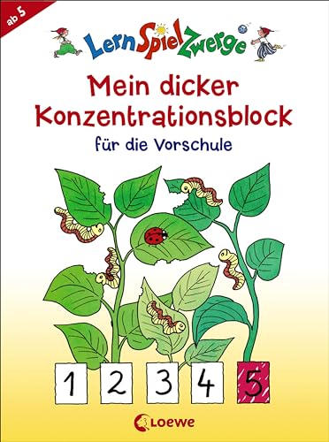 LernSpielZwerge - Mein dicker Konzentrationsblock für die Vorschule: Beschäftigungsblock für Kinder ab 5 Jahre (LernSpielZwerge - Sammelblock)
