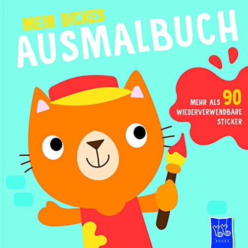 Mein dickes Ausmalbuch (Cover blau - Katze) (Easy color triband_Blue cat)