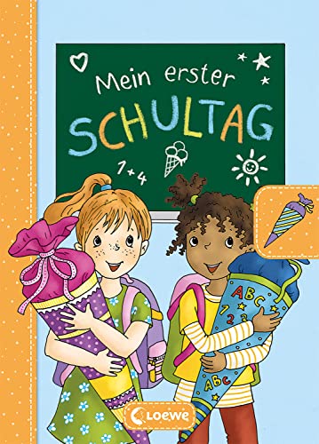 Mein erster Schultag - Mädchen (Hellblau): Eintragbuch zur Einschulung für Mädchen - Erinnerungsbuch zum Schulstart - Geschenke für die Schultüte (Eintragbücher)