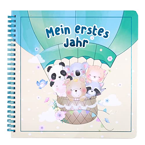 Mein erstes Jahr: Babyalbum mit Spiralbindung zum Eintragen und Selbstausfüllen für Erinnerungen an das erste Lebensjahr; Erinnerungsalbum für Neugeborene,pastell mit Tierillustrationen Mein erstes Jahr: Babyalbum mit Spiralbindung zum Eintragen und Selbstausfüllen für Erinnerungen an das erste Lebensjahr; Erinnerungsalbum für Neugeborene,pastell mit Tierillustrationen