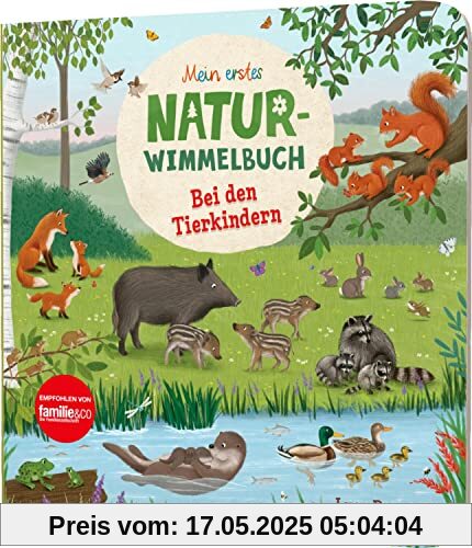 Mein erstes Natur-Wimmelbuch: Bei den Tierkindern: Mit Suchaufgaben & kurzer Geschichte