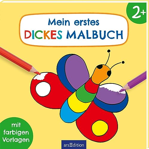 Mein erstes dickes Malbuch ab 2: Mit farbigen Vorlagen | Erstes Ausmalen mit einfachen Motiven