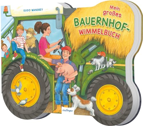 Mein großes Bauernhof-Wimmelbuch: Pappbilderbuch in der Form eines Traktors| für Kinder ab 3 von Esslinger Verlag