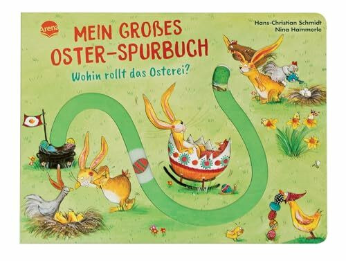 Mein großes Oster-Spurbuch. Wohin rollt das Osterei?: Pappbilderbuch mit Spurrillen und bewegl...