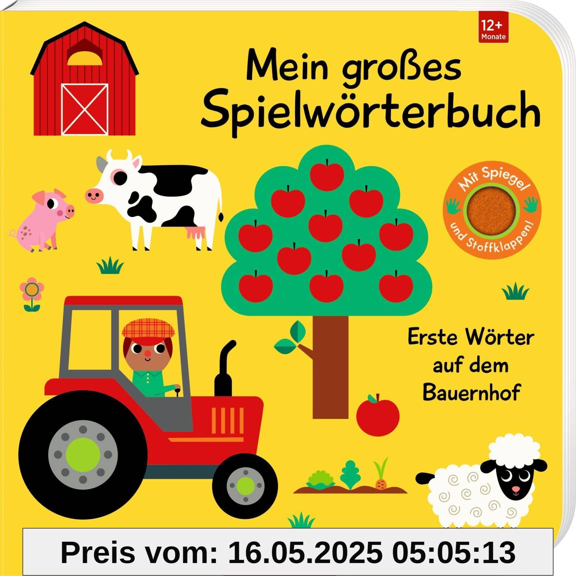 Mein großes Spielwörterbuch: Erste Wörter auf dem Bauernhof: Sprechen lernen und Spielen mit weichen Filzklappen und einem Spiegel, ab 12 Monaten (Fühlen und die Welt begreifen)