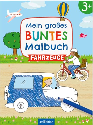 Mein großes buntes Malbuch – Fahrzeuge: ab 3 Jahren | Ausmalen mit farbigen Hintergründen