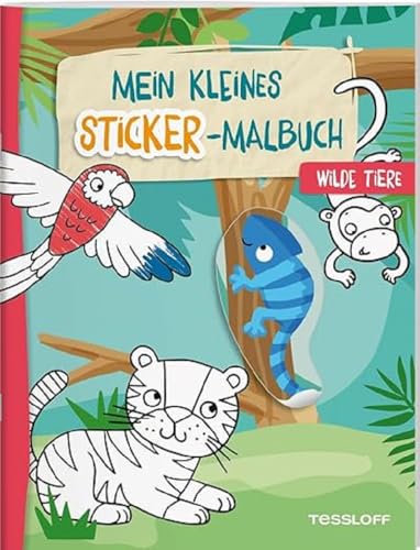 Mein kleines Sticker-Malbuch. Wilde Tiere / Ausmalen und Stickern für Kinder ab 4 Jahren / Mit vielen Tier-Motiven und bunten Stickern / Als Geschenk ... Kinder ab 4 Jahren (Malbücher und -blöcke)