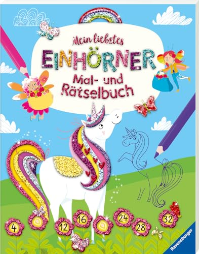 Ravensburger Mein liebstes Einhörner-Mal- und Rätselbuch ab 6 Jahre, Malbuch für Mädchen und Jungen von Ravensburger