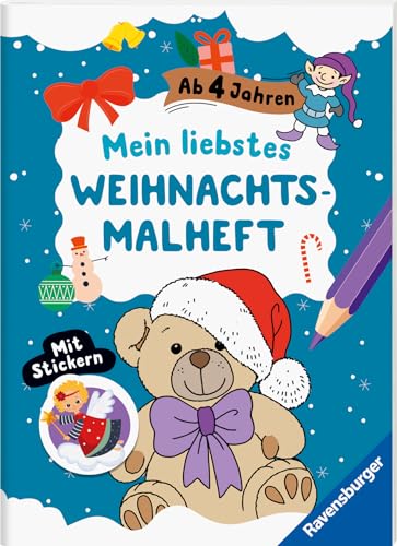 Mein liebstes Weihnachtsmalheft mit Stickern ab 4