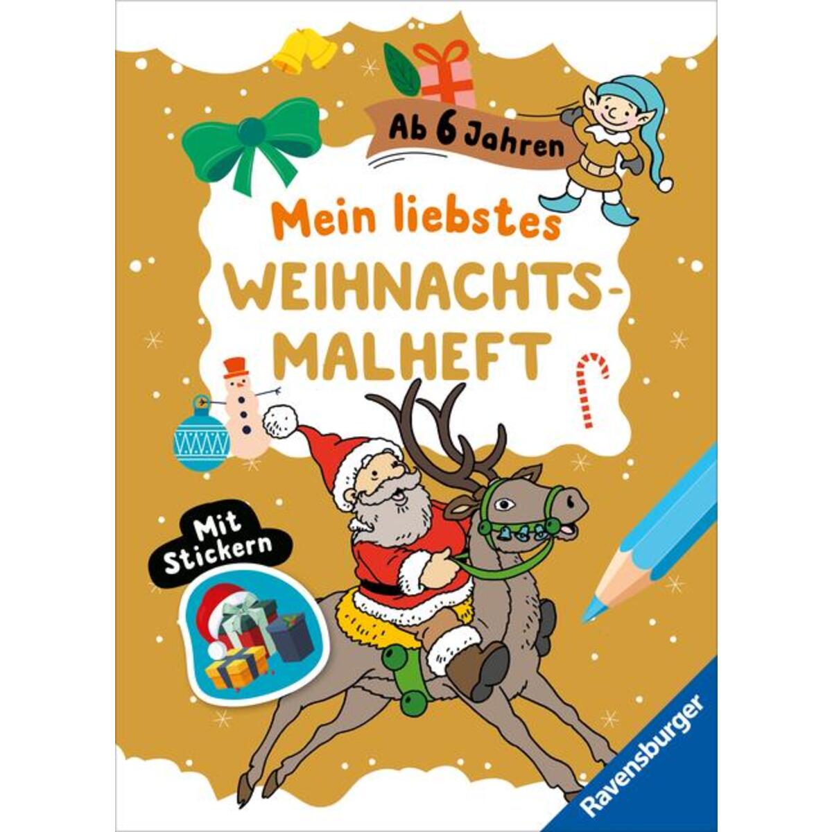 Mein liebstes Weihnachtsmalheft mit Stickern ab 6 von Ravensburger Verlag