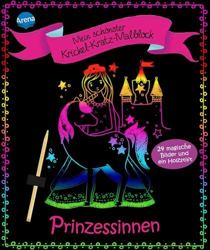 Mein sch�nster Krickel-Kratz-Malblock. Prinzessinnen: 24 magische Bilder und ein Holzstift