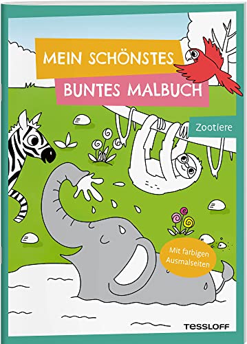 Mein schönstes buntes Malbuch. Zootiere / Malspaß mit Löwe, Affe, Pinguin und vielen weiteren Tieren / Für Mädchen und Jungen ab 5 Jahren: Mit ... Ab 5 Jahren (Malbücher und -blöcke)